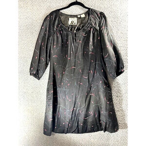 Daryl K 189 CO OP Barneys New York Silk/Wool Blend Black Print Dress / Medium